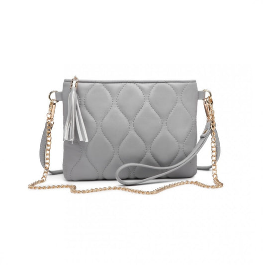 LB2247 - MISS LULU SMALL PU LEATHER SOFT CROSSBODY BAG - GREY