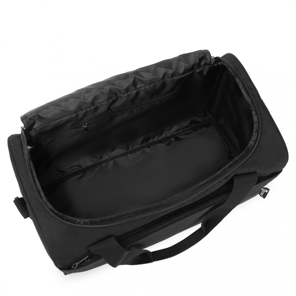 E2016S - KONO STRUCTURED TRAVEL DUFFLE BAG - BLACK