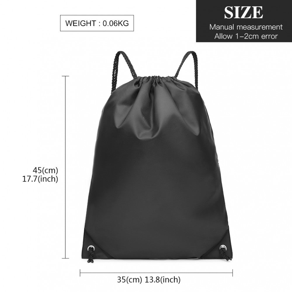 S2020 - KONO POLYESTER DRAWSTRING BACKPACK - BLACK