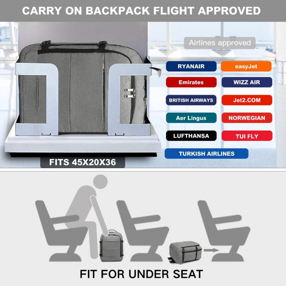 EM2232 - KONO MULTI-LEVEL HIGH-CAPACITY CABIN BAG GREY