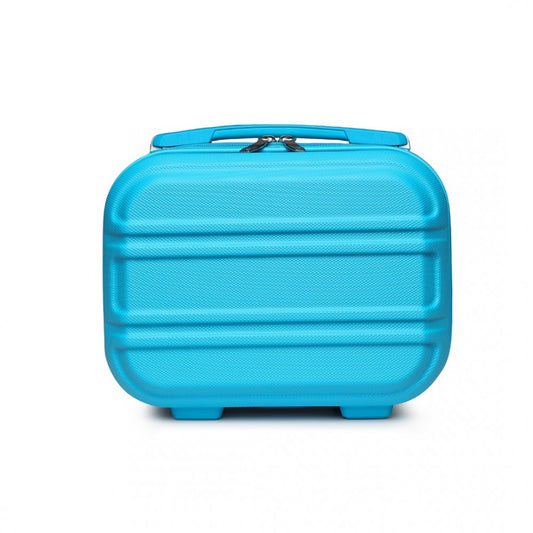 K1871-1L - KONO 12 INCH LIGHTWEIGHT HARD SHELL ABS VANITY CASE - BLUE