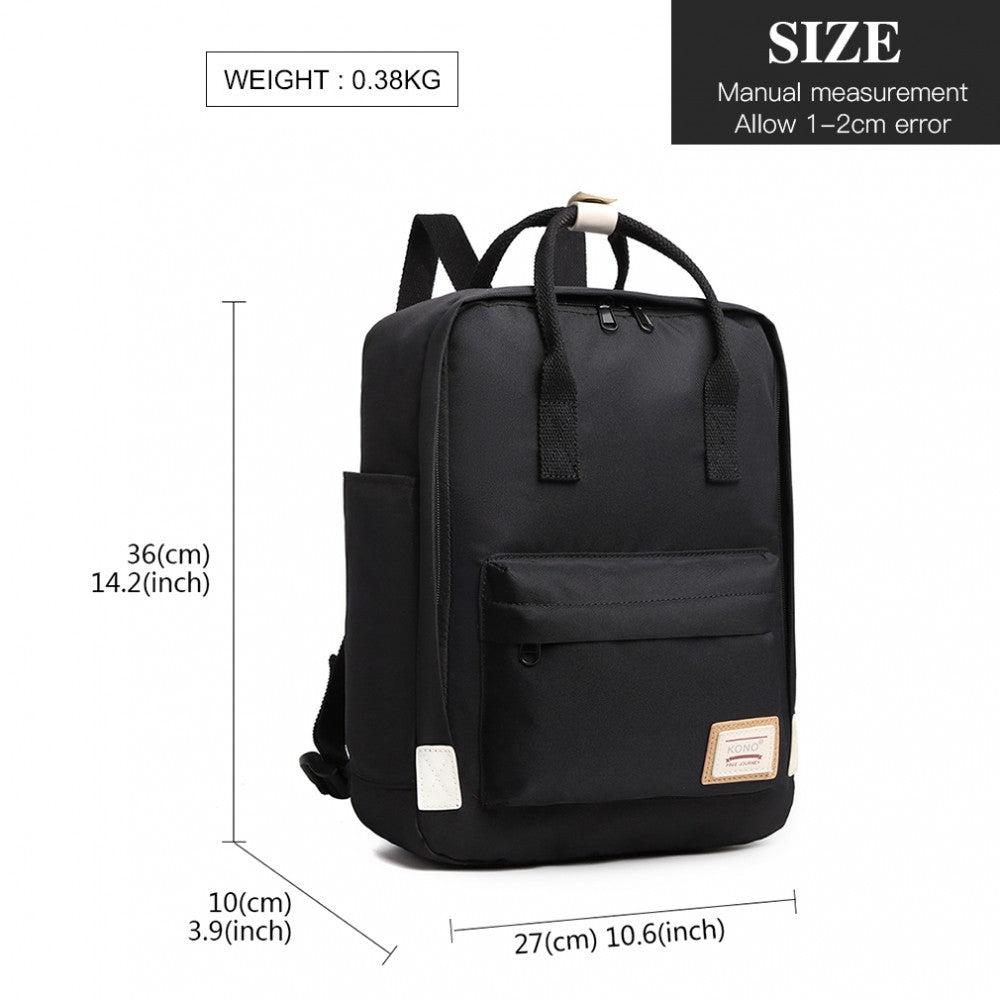 EB2017 - KONO LARGE POLYESTER LAPTOP BACKPACK - BLACK