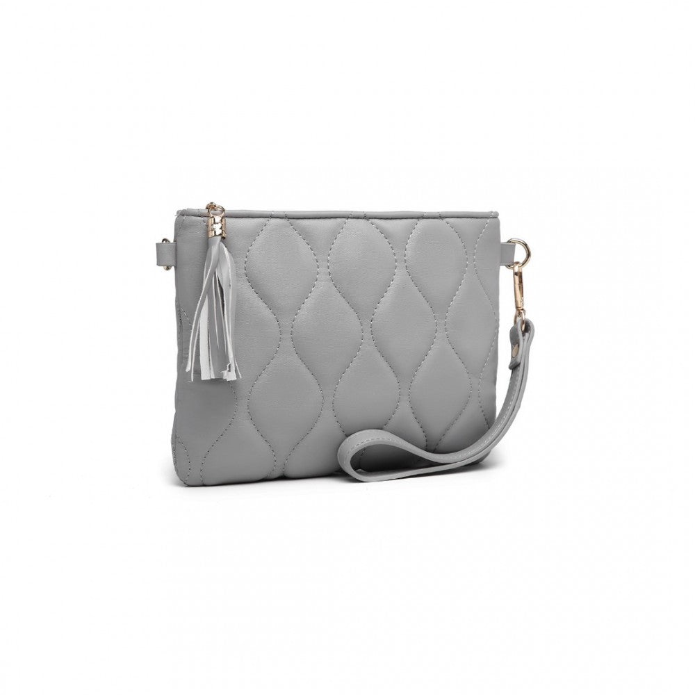 LB2247 - MISS LULU SMALL PU LEATHER SOFT CROSSBODY BAG - GREY