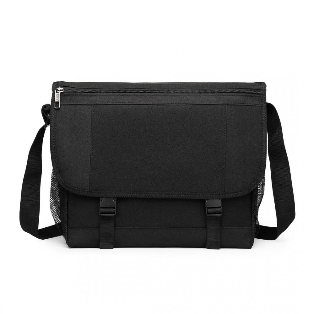 EQ2260 - KONO HIGH SECURITY MESSENGER BAG SATCHEL SHOULDER BAG - BLACK