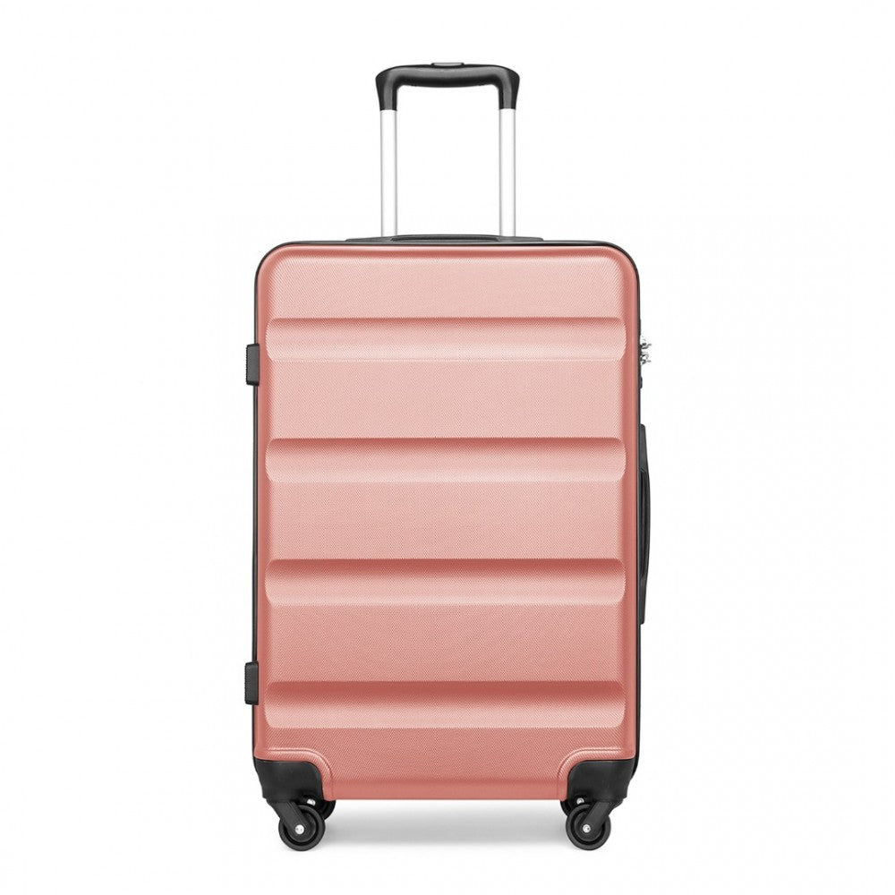 K2191L - KONO 28 INCH CHECK IN LUGGAGE - STREAMLINED ABS HARDSHELL SUITCASE WITH SECURE TSA LOCK - NUDE