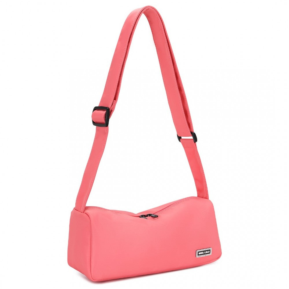 MSM2425 - MISS LULU VINTAGE CHIC LIGHTWEIGHT WATER-RESISTANT CROSSBODY BAG - a PINK