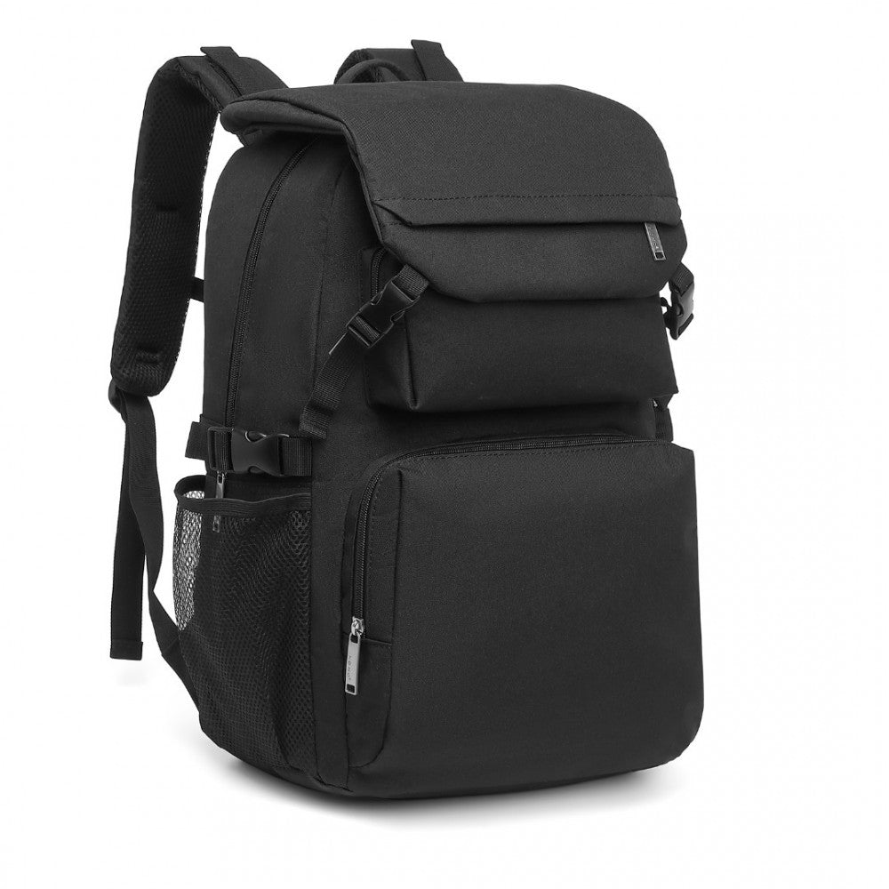 EQ2304 - KONO MEN'S VERSATILE AND SLEEK URBAN COMMUTER BACKPACK - BLACK