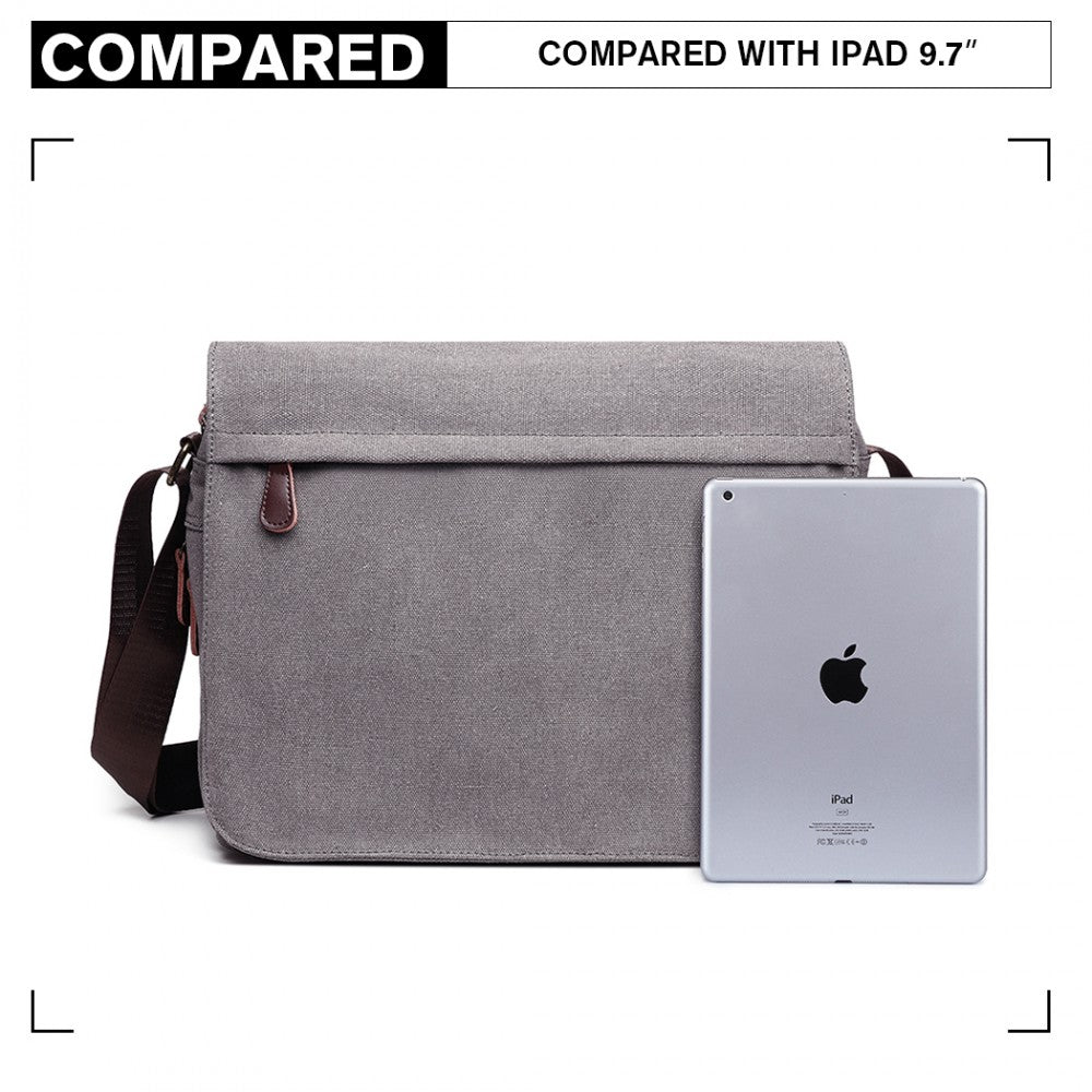 LB1925 - KONO CLASSIC EXPANDING MESSENGER BAG - GREY