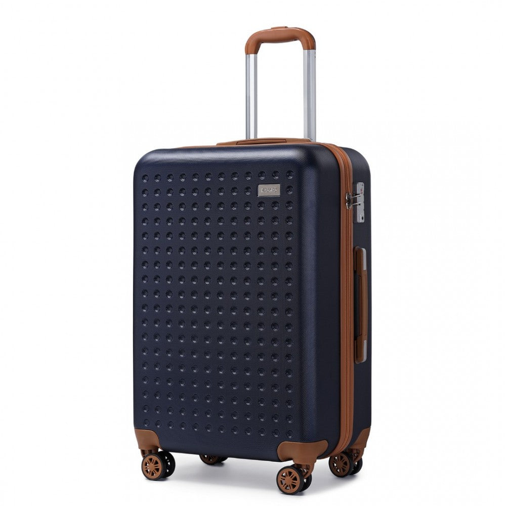 K2394L - KONO 28 INCH FLEXIBLE HARD SHELL ABS SUITCASE WITH TSA LOCK - NAVY