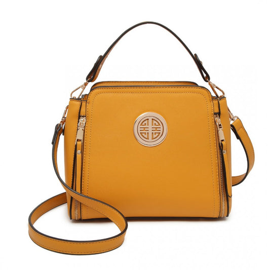 LB2126 - MISS LULU LEATHER LOOK PRACTICAL CROSSBODY BAG - YELLOW