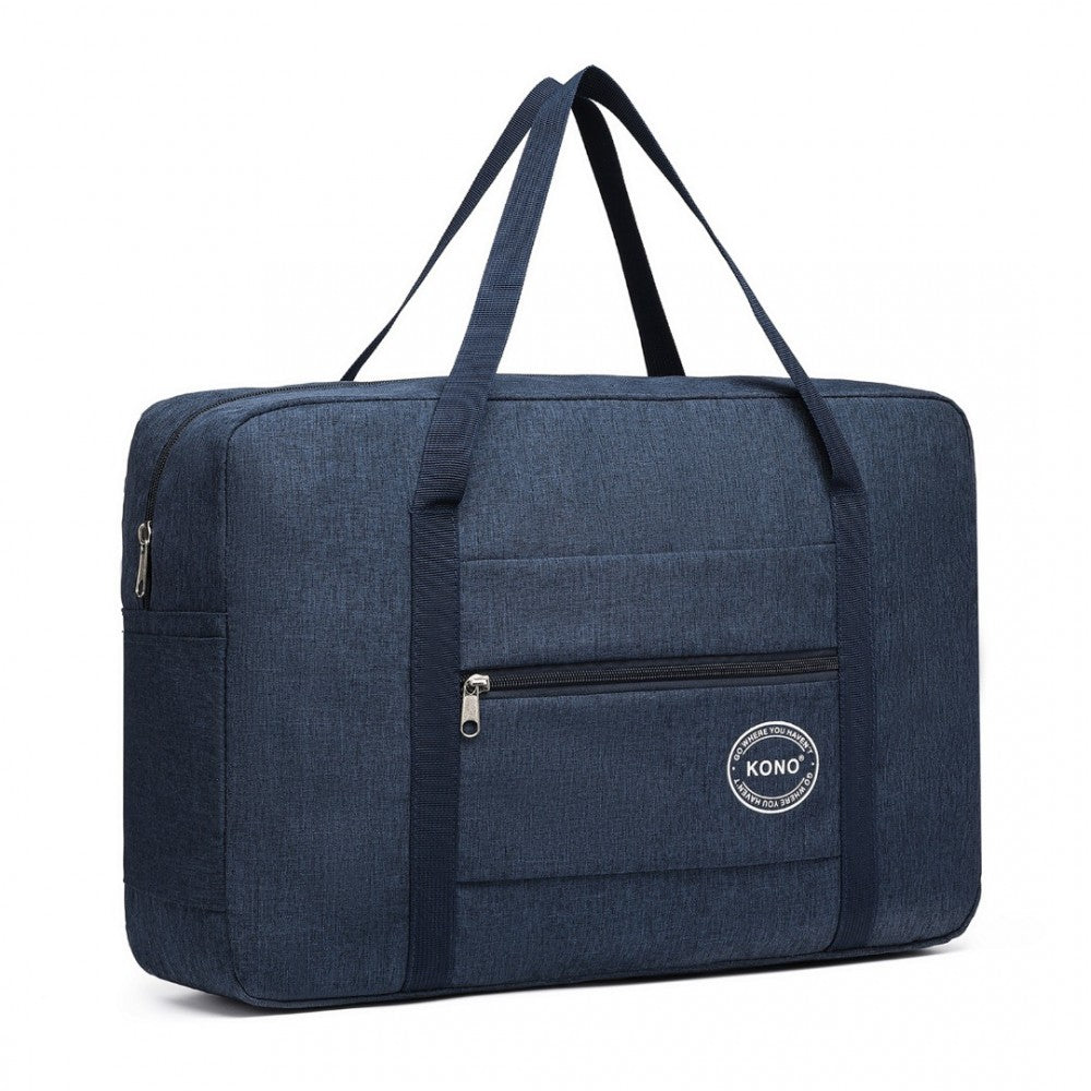 EQ2256 - KONO FOLDABLE WATERPROOF STORAGE TRAVEL HANDBAG - NAVY