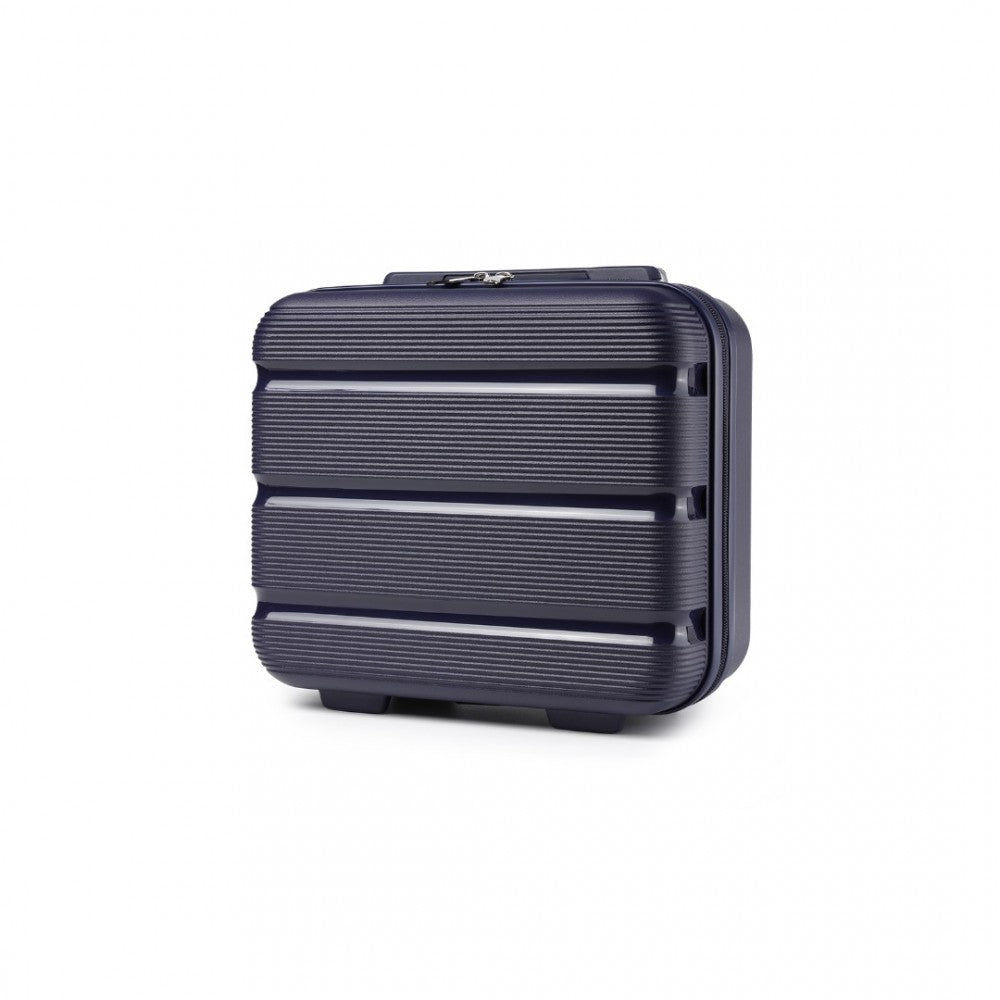 K2092L - KONO 14 INCH BRIGHT HARD SHELL PP VANITY CASE - NAVY