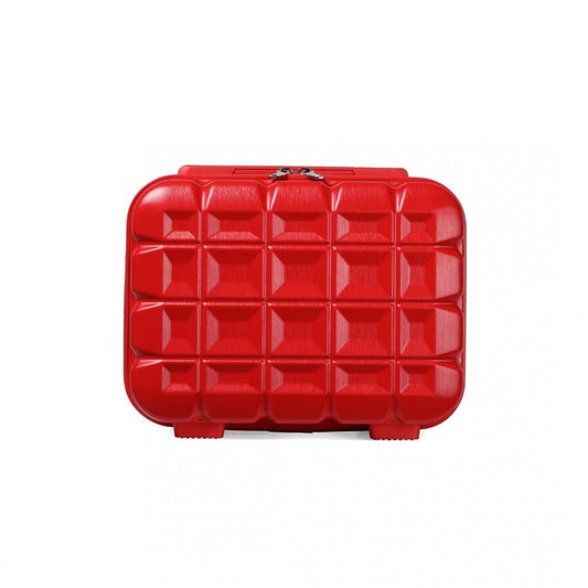 K2292L - KONO 13 INCH LIGHTWEIGHT HARD SHELL ABS VANITY CASE - RED