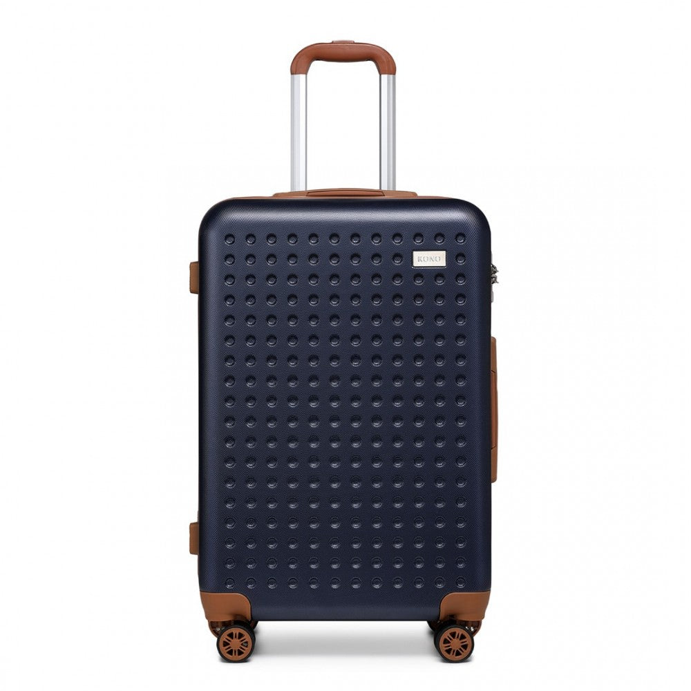 K2394L - KONO 28 INCH FLEXIBLE HARD SHELL ABS SUITCASE WITH TSA LOCK - NAVY