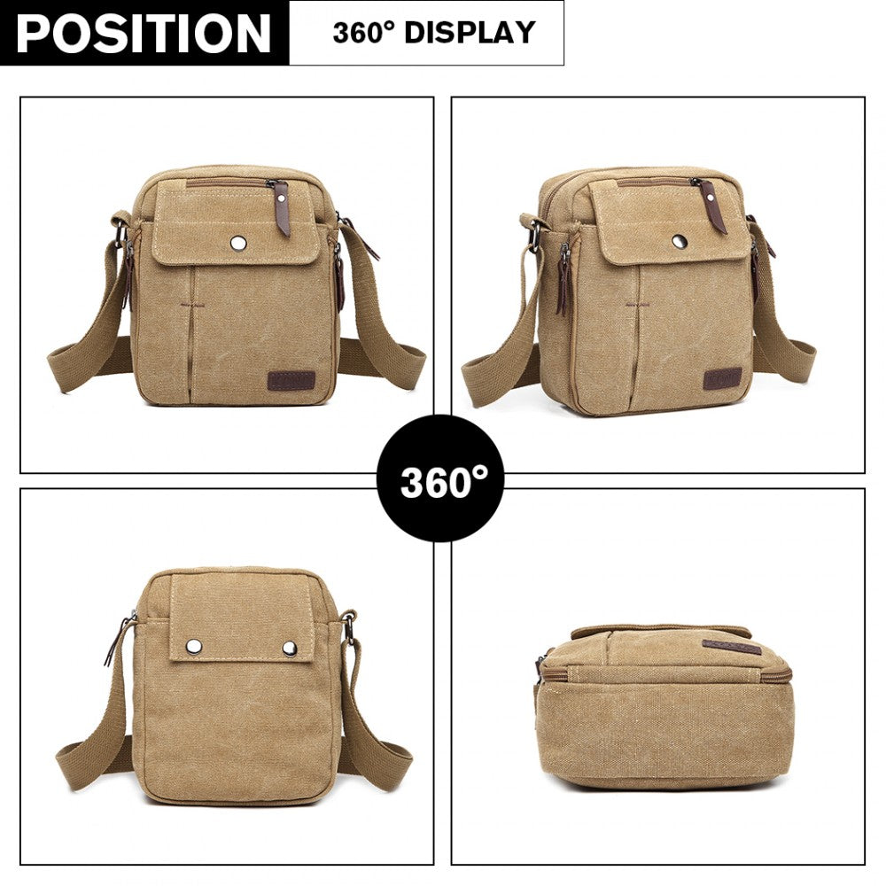 E1971 - KONO MULTI POCKET CROSS BODY SHOULDER BAG - KHAKI