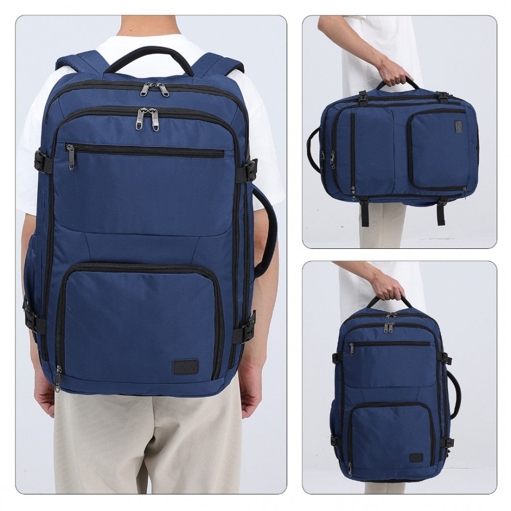 EM2207 - KONO MULTIFUNCTIONAL PORTABLE TRAVEL BACKPACK CABIN LUGGAGE BAG - NAVY