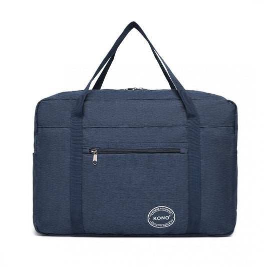 EQ2308 - KONO FOLDABLE WATERPROOF STORAGE CABIN TRAVEL HANDBAG - NAVY