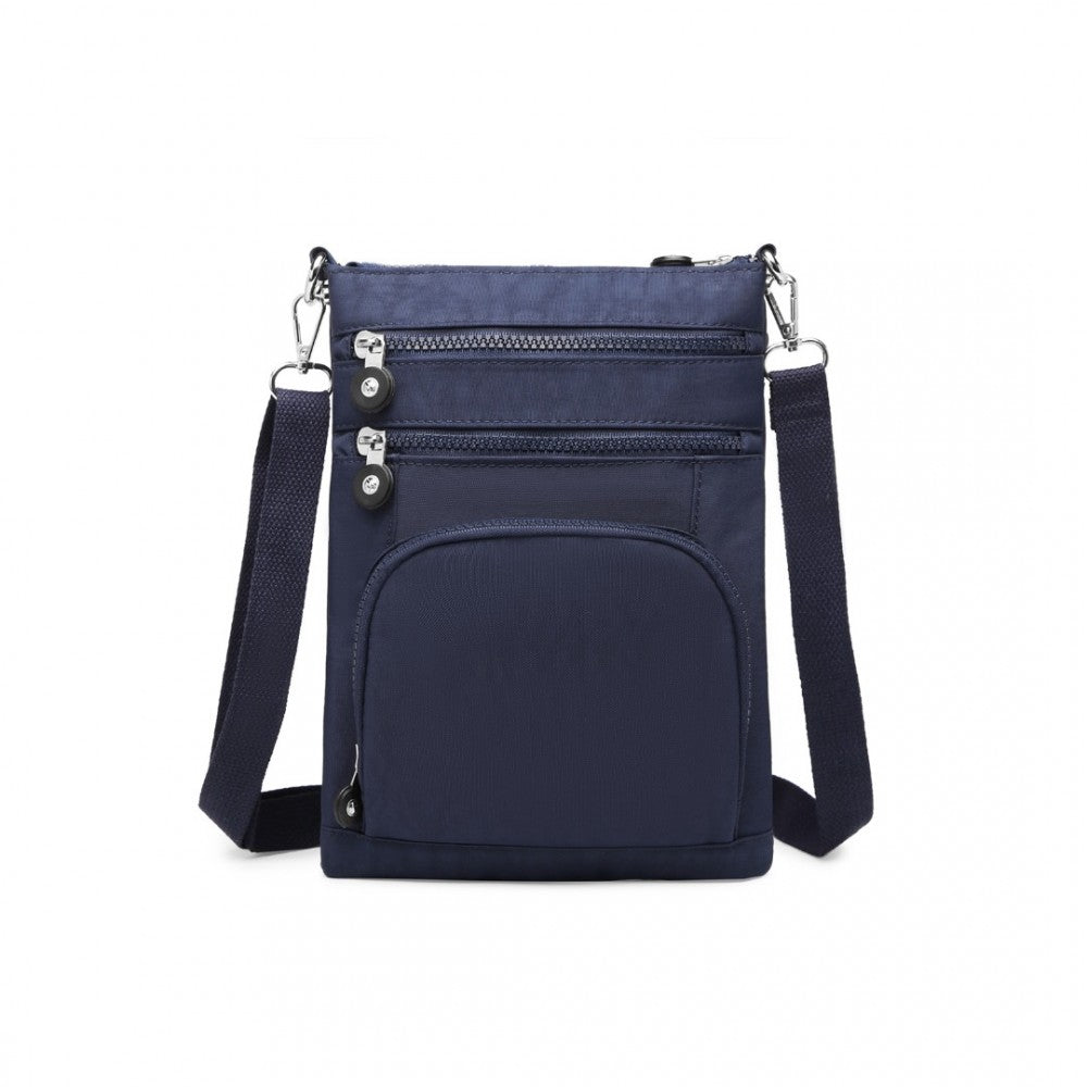 EB2228 - KONO CASUAL MULTI POCKET RFID BLOCKING CROSS BODY BAG - NAVY