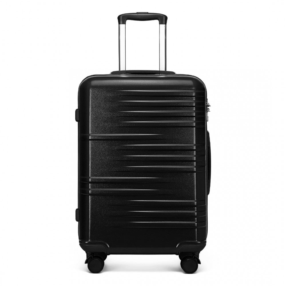 K2391L - BRITISH TRAVELLER 28 INCH DURABLE POLYCARBONATE AND ABS HARD SHELL SUITCASE WITH TSA LOCK - BLACK