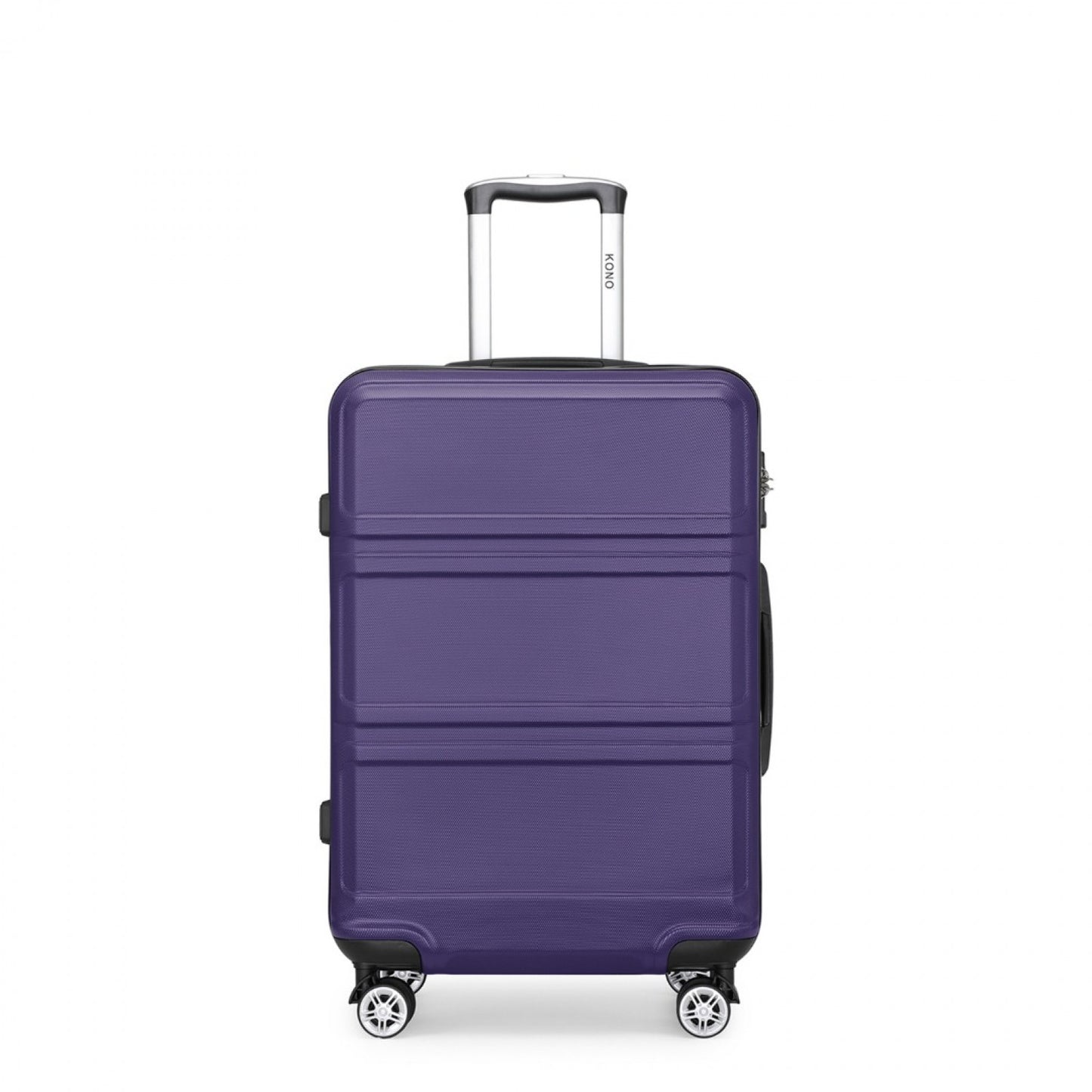 K1871-1L - KONO ABS 20 INCH SCULPTED HORIZONTAL DESIGN CABIN LUGGAGE - PURPLE - The Baggage Shop