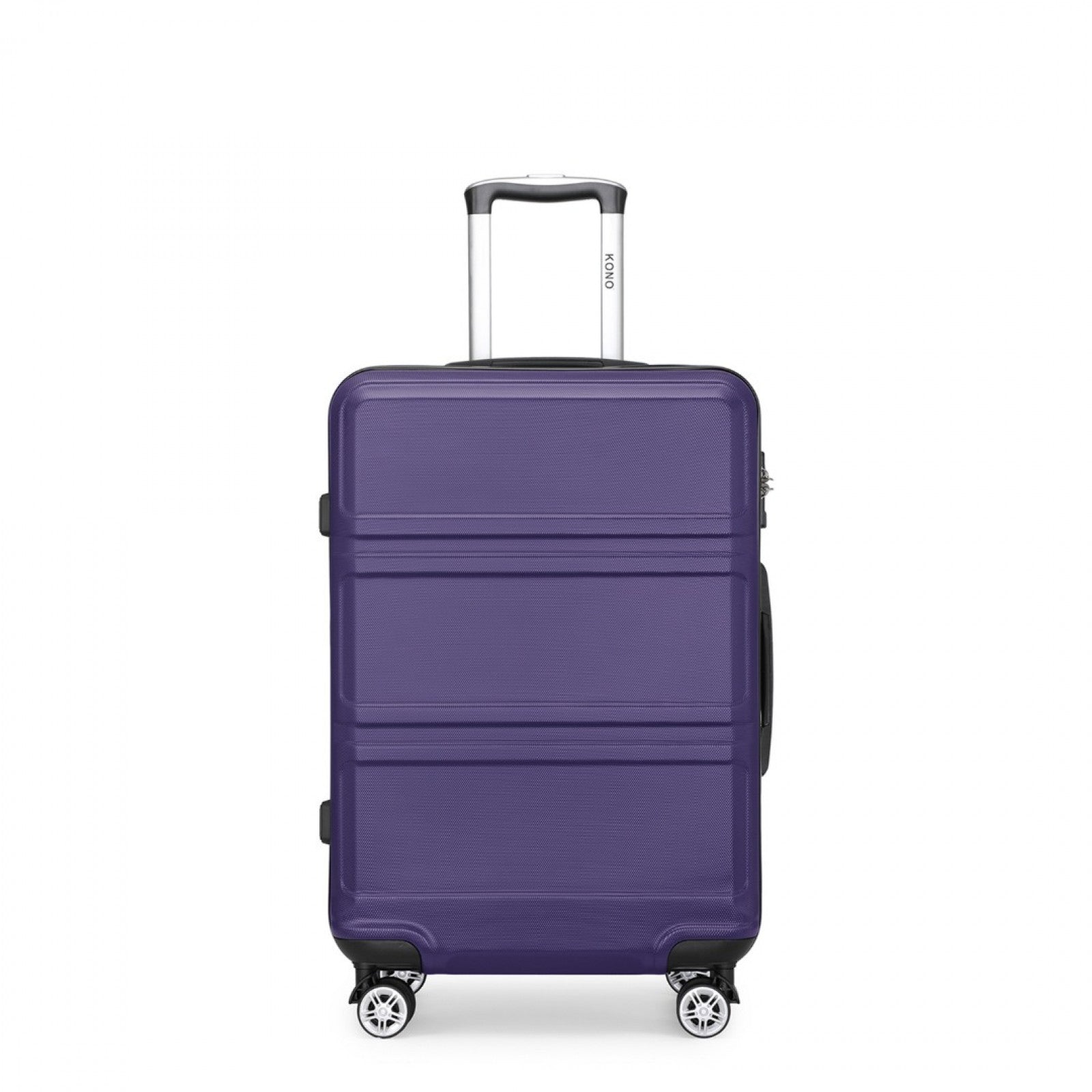 K1871-1L - KONO ABS 20 INCH SCULPTED HORIZONTAL DESIGN CABIN LUGGAGE - PURPLE - The Baggage Shop