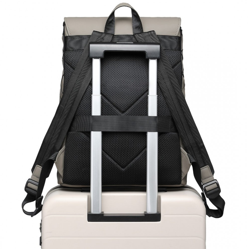 ET2417 - KONO WATER-RESISTANT URBAN GEOMETRIC BACKPACK WITH LAPTOP COMPARTMENT - GREY