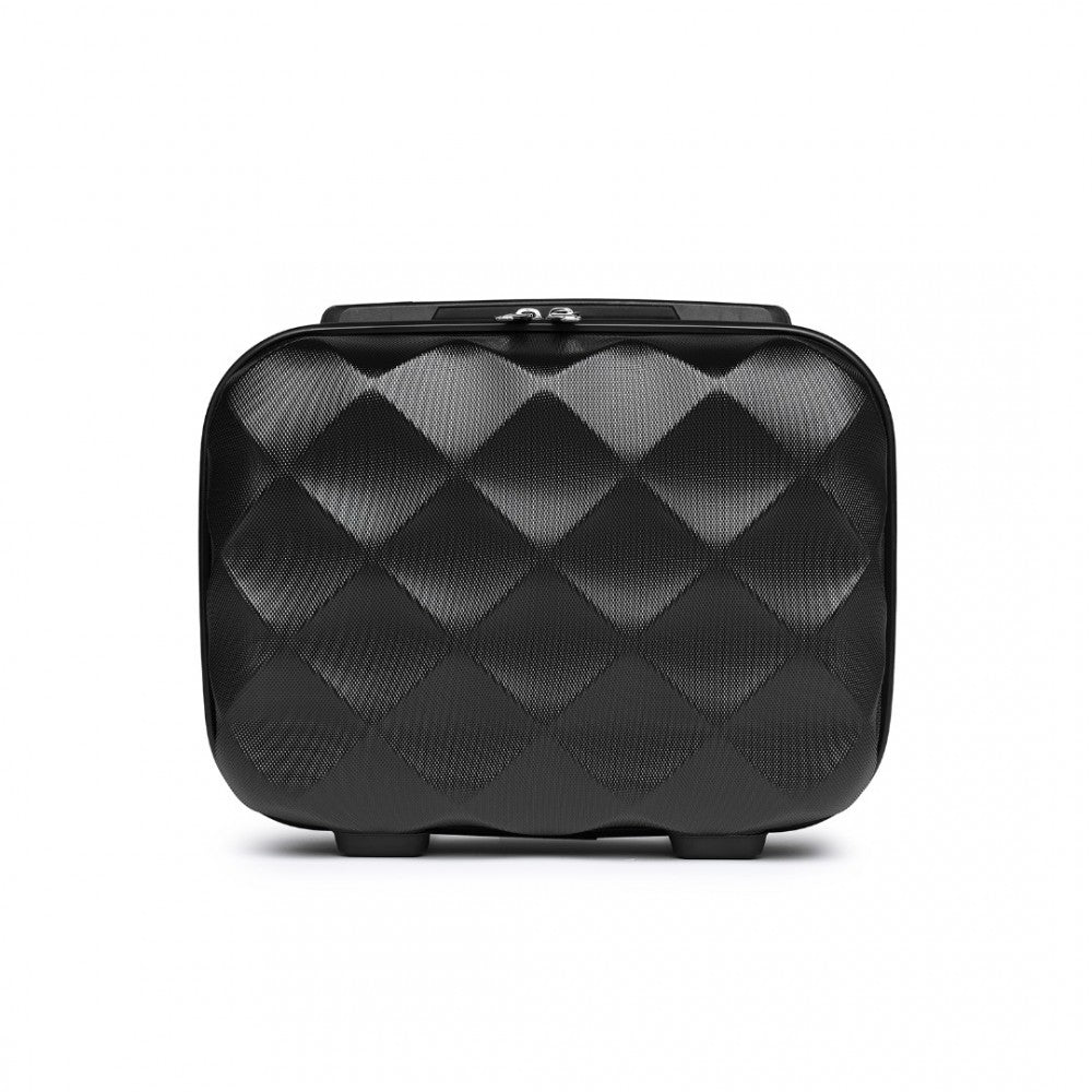 K2395L - BRITISH TRAVELLER 13 INCH ULTRALIGHT ABS AND POLYCARBONATE VANITY CASE - BLACK