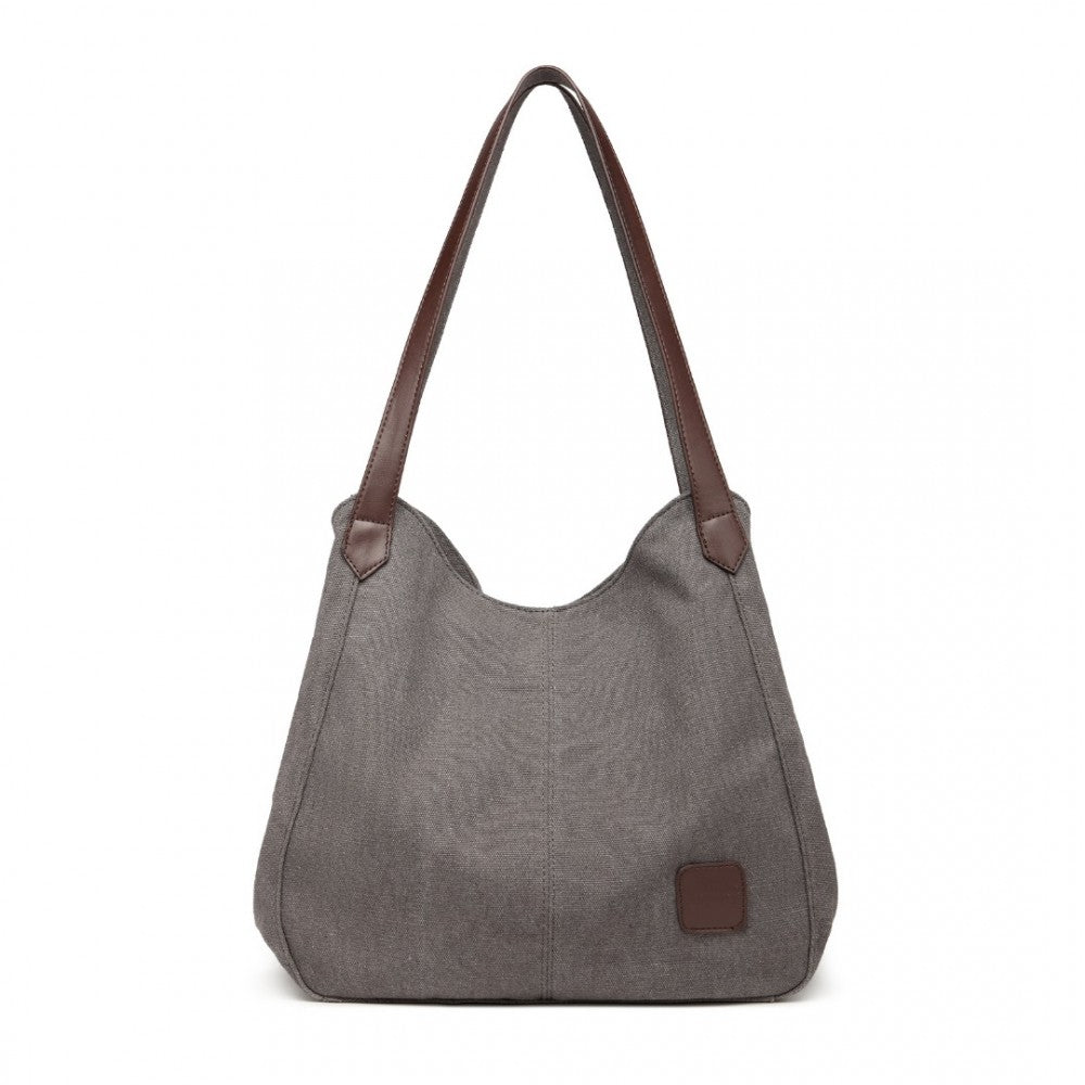 EB2040L - KONO CANVAS SHOULDER TOTE BAG - GREY