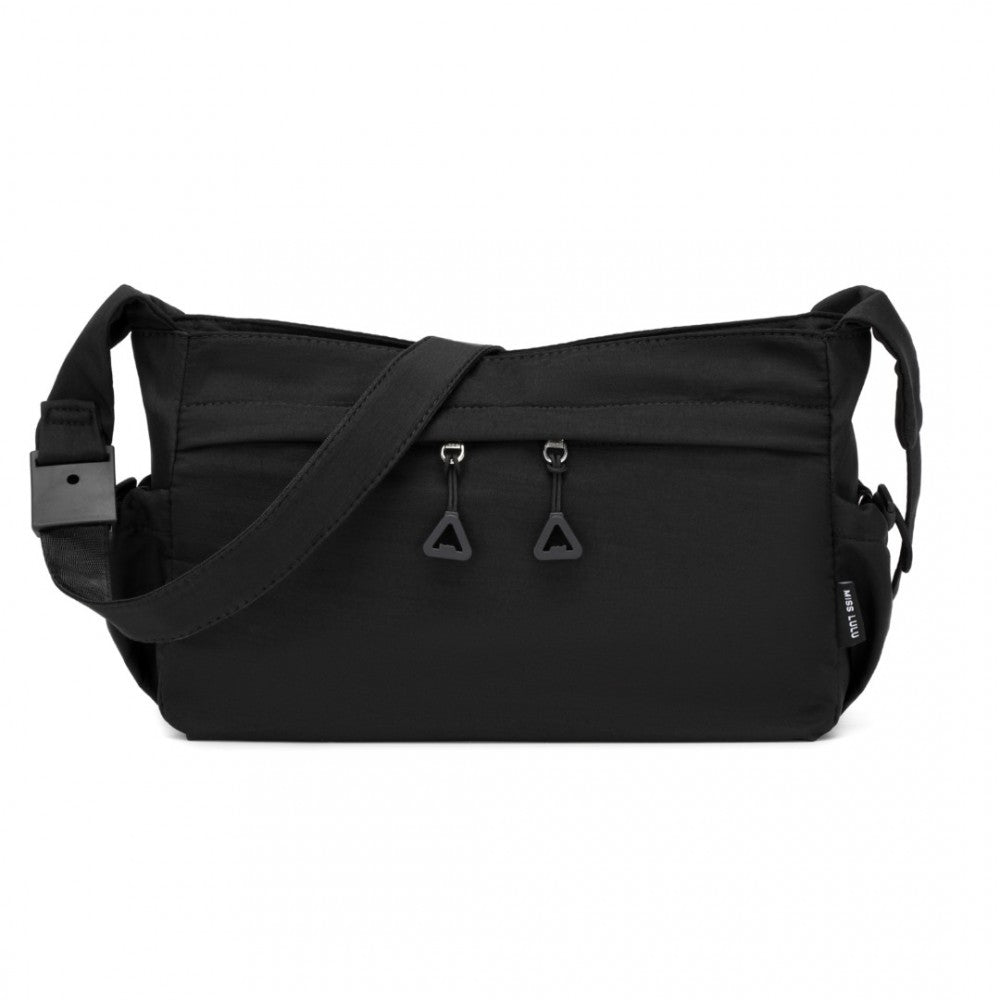 MSM2424 - MISS LULU ULTRA-LIGHT WATER-RESISTANT URBAN CASUAL COMMUTER CROSSBODY BAG - BLACK