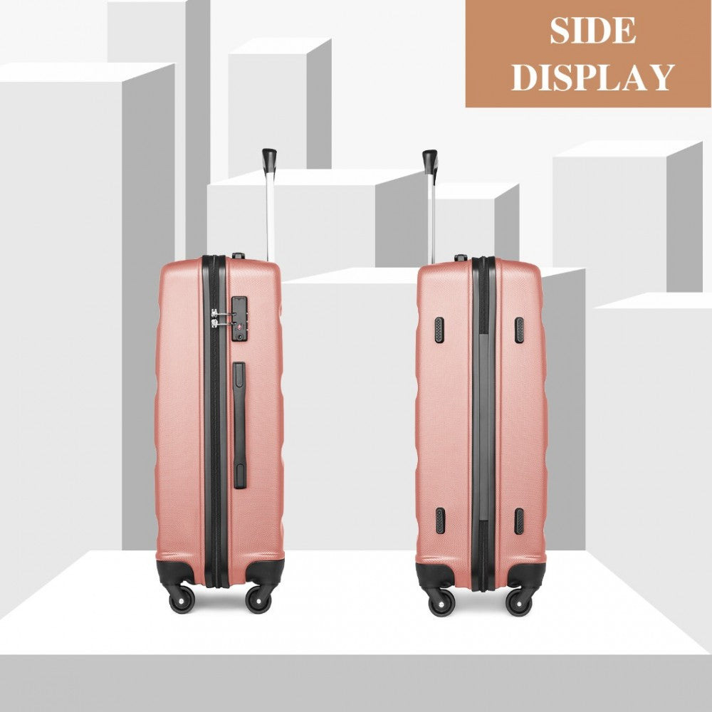 K2191L - KONO 28 INCH CHECK IN LUGGAGE - STREAMLINED ABS HARDSHELL SUITCASE WITH SECURE TSA LOCK - NUDE