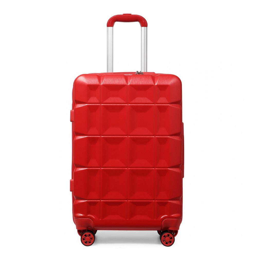 K2292L - KONO 28 INCH LIGHTWEIGHT HARD SHELL ABS SUITCASE WITH TSA LOCK - RED