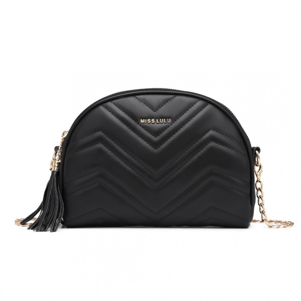 LB2236 - MISS LULU TRENDY TASSEL CROSSBODY BAG - BLACK