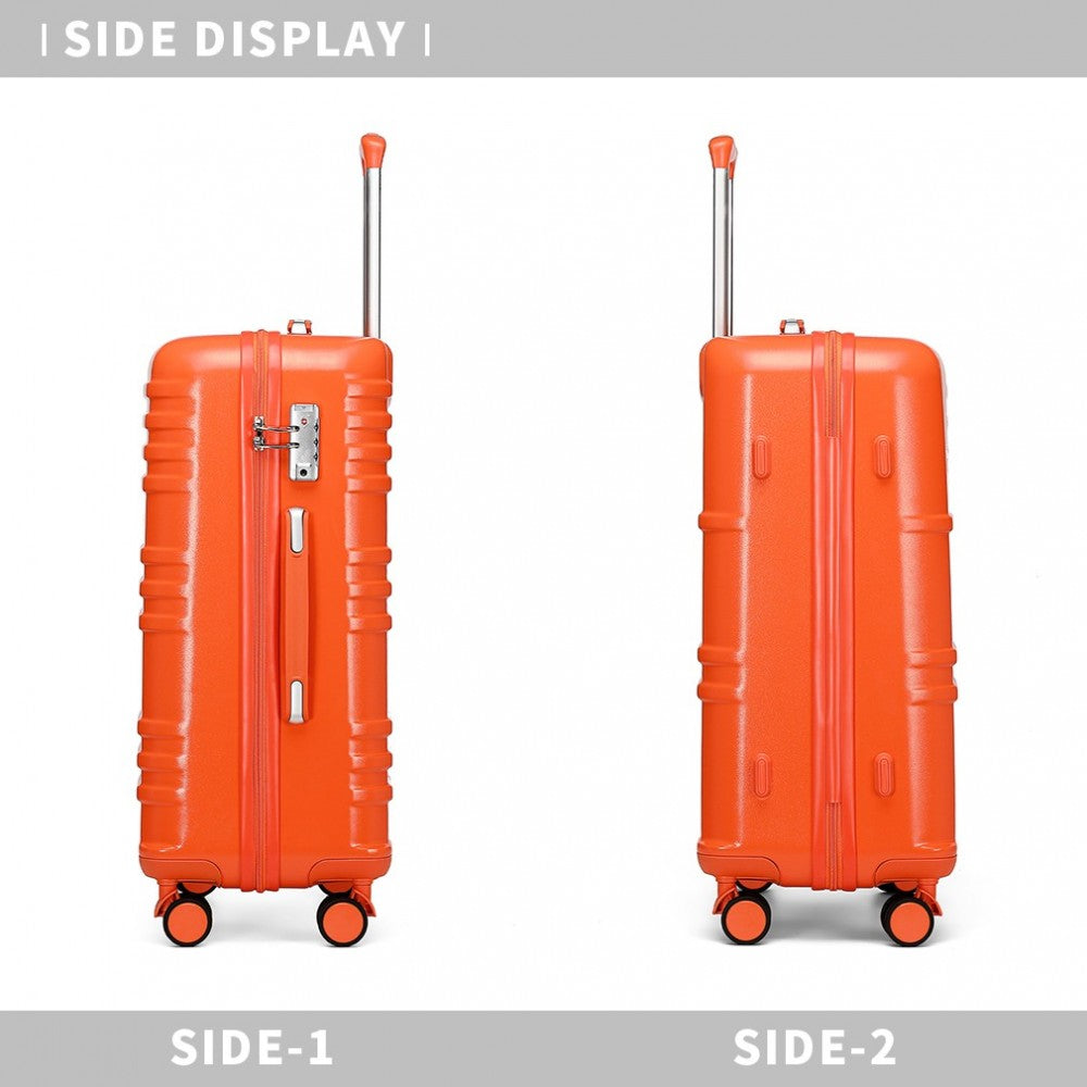 K2391L - BRITISH TRAVELLER 28 INCH DURABLE POLYCARBONATE AND ABS HARD SHELL SUITCASE WITH TSA LOCK - ORANGE