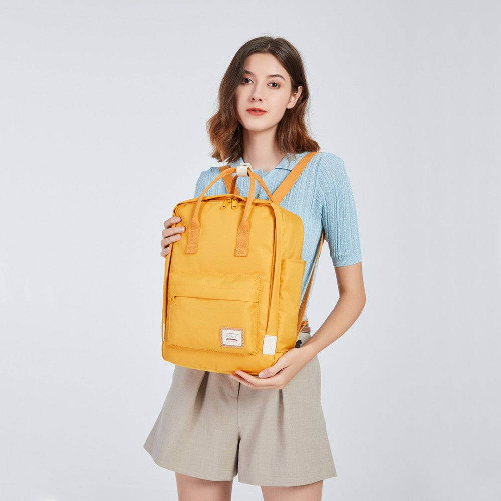 EB2017 - KONO LARGE POLYESTER LAPTOP BACKPACK - YELLOW