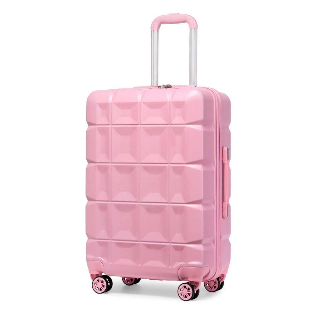 K2292L - KONO 28 INCH LIGHTWEIGHT HARD SHELL ABS SUITCASE WITH TSA LOCK - PINK