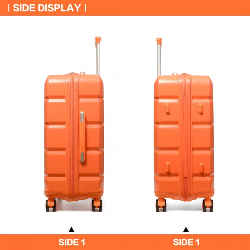 K2292L - KONO 24 INCH LIGHTWEIGHT HARD SHELL ABS SUITCASE WITH TSA LOCK - ORANGE