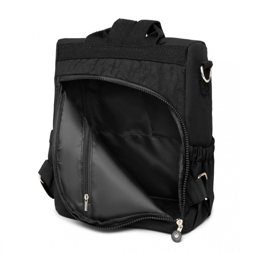 EH2107 - KONO MULTI WAY ANTI-THEFT WATERPROOF BACKPACK SHOULDER BAG - BLACK