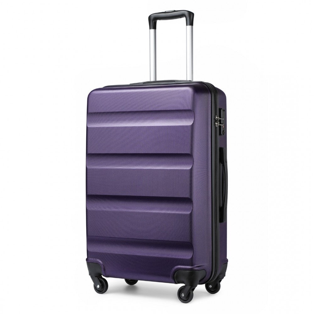 K2191L - KONO 28 INCH CHECK IN LUGGAGE - STREAMLINED ABS HARDSHELL SUITCASE WITH SECURE TSA LOCK - PURPLE