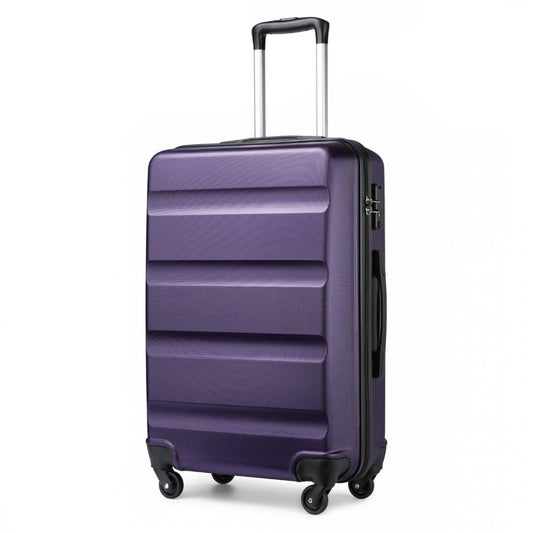 K2191L - KONO 28 INCH CHECK IN LUGGAGE - STREAMLINED ABS HARDSHELL SUITCASE WITH SECURE TSA LOCK - PURPLE