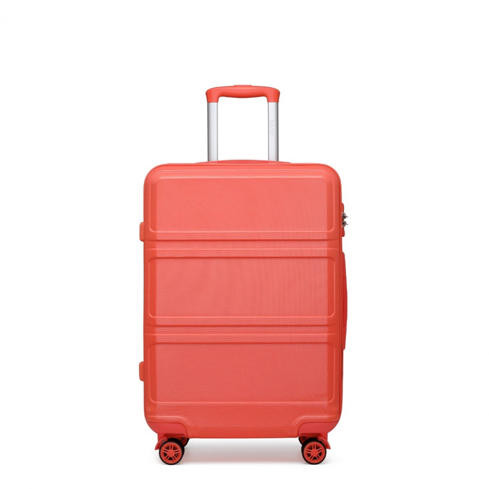 K1871-1L - KONO ABS 20 INCH SCULPTED HORIZONTAL DESIGN CABIN LUGGAGE - CORAL - The Baggage Shop