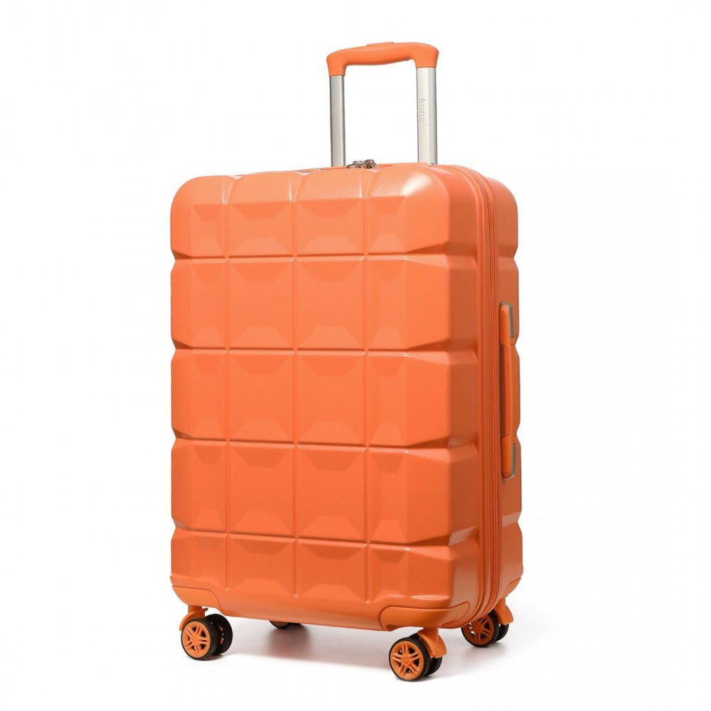 K2292L - KONO 24 INCH LIGHTWEIGHT HARD SHELL ABS SUITCASE WITH TSA LOCK - ORANGE