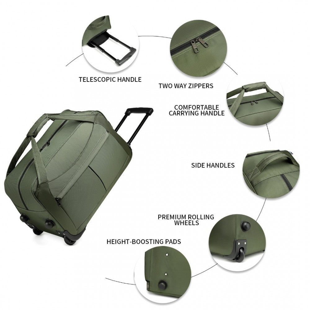 EQ2235 - KONO FOLDABLE LARGE CAPACITY TROLLEY TRAVEL BAG - GREEN