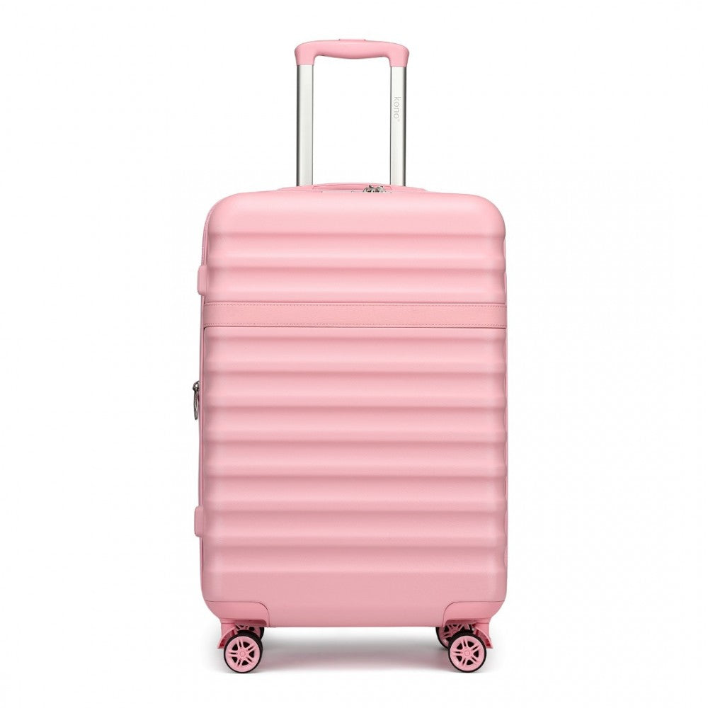 KSK2484 - KONO 28 INCH EXPANDABLE LIGHTWEIGHT HARD SHELL ABS+PC CHECK-IN SUITCASE WITH TSA LOCK IDEAL FOR EXTENDED TRIPS AND SECURE TRAVEL - PINK