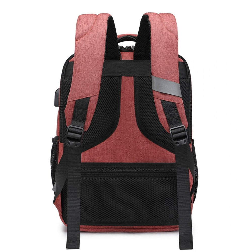 EM2111S - KONO MULTI-COMPARTMENT BACKPACK WITH USB PORT - CLARET