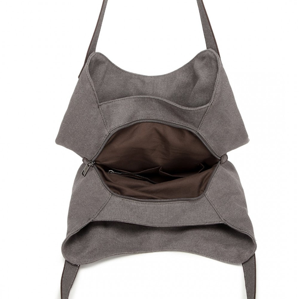 EB2040L - KONO CANVAS SHOULDER TOTE BAG - GREY