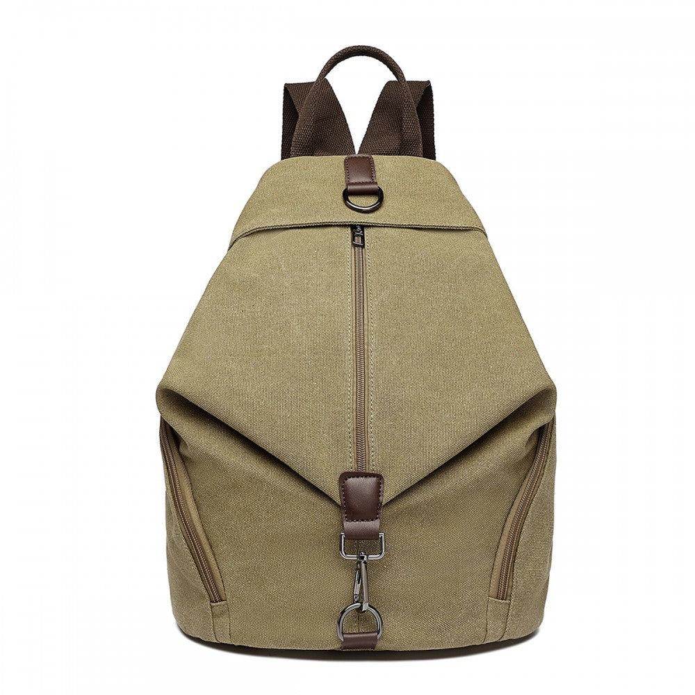 EB2044 - KONO FASHION ANTI-THEFT CANVAS BACKPACK - KHAKI