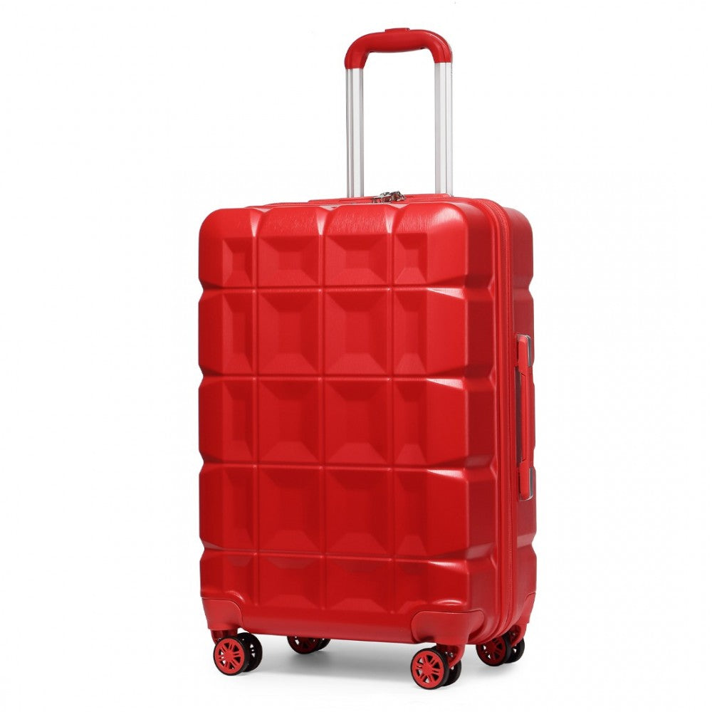 K2292L - KONO 28 INCH LIGHTWEIGHT HARD SHELL ABS SUITCASE WITH TSA LOCK - RED