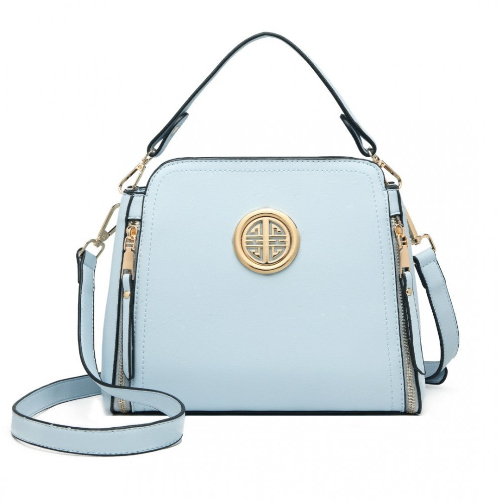 LB2126 - MISS LULU LEATHER LOOK PRACTICAL CROSSBODY BAG - BLUE