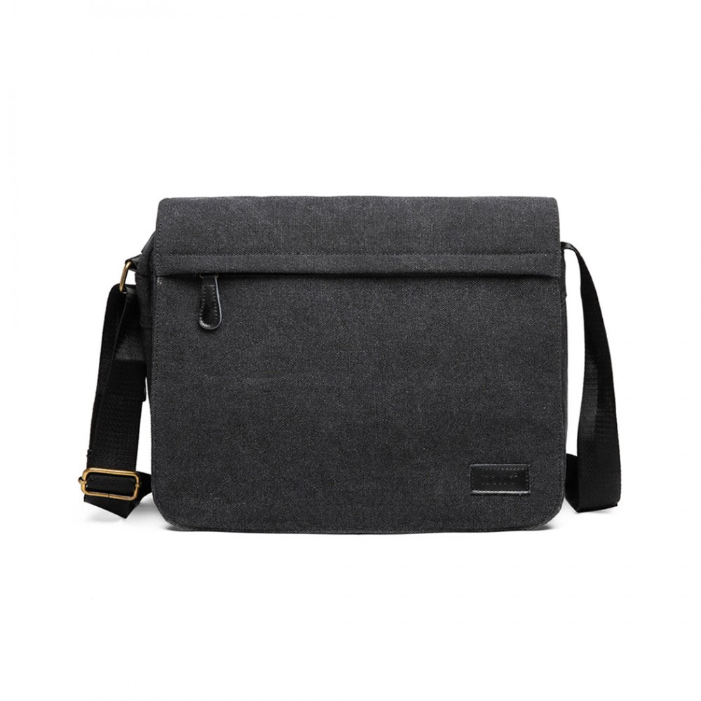 LB1925 - KONO CLASSIC EXPANDING MESSENGER BAG - BLACK