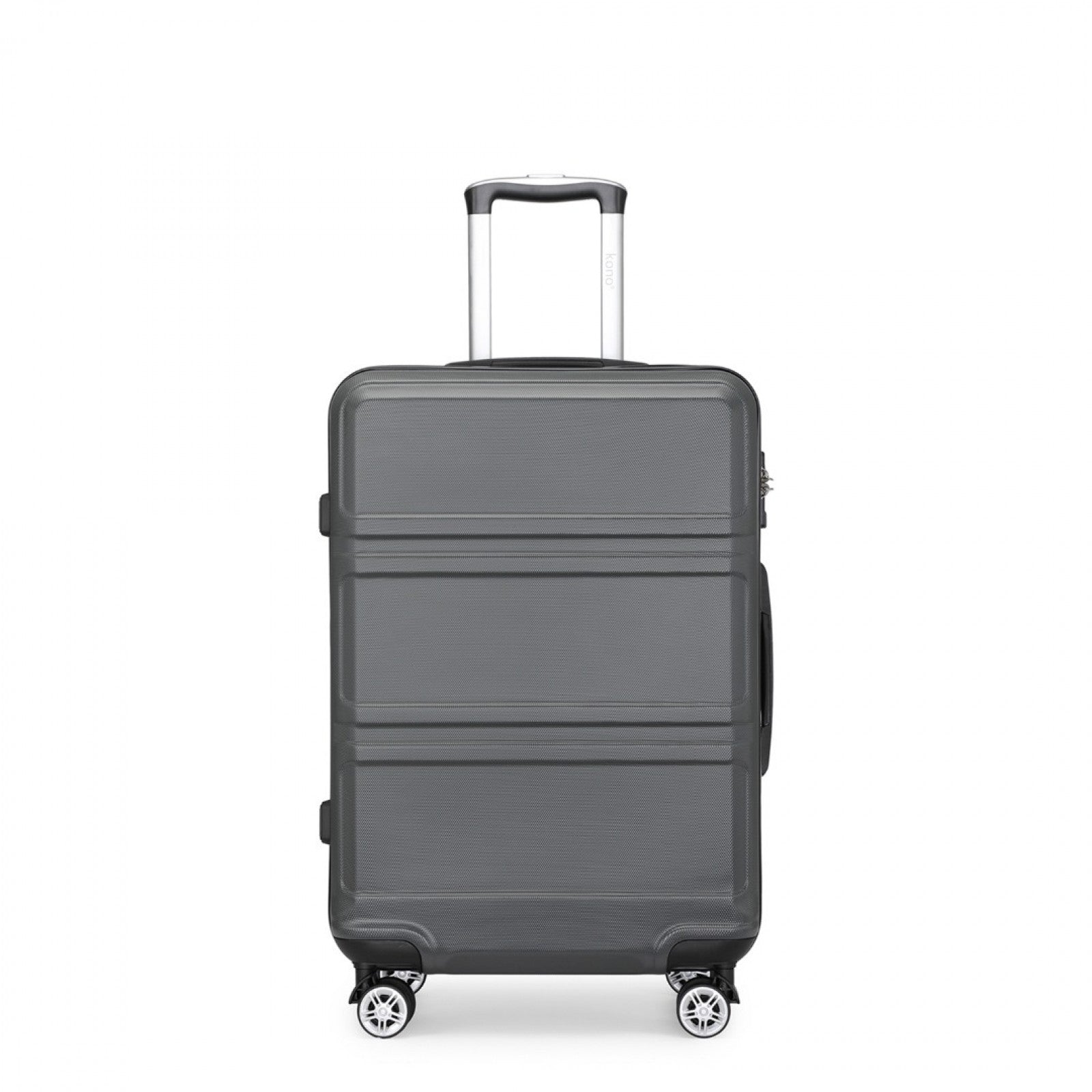 K1871-1L - KONO ABS 20 INCH SCULPTED HORIZONTAL DESIGN CABIN LUGGAGE - GREY - The Baggage Shop